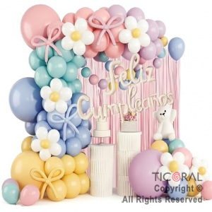 SET DE GLOBOS ARCO XL PASTEL 96 UNIDADES